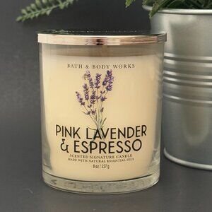 BBW Pink Lavender & Espresso Bath & Body Works Single Wick Candle